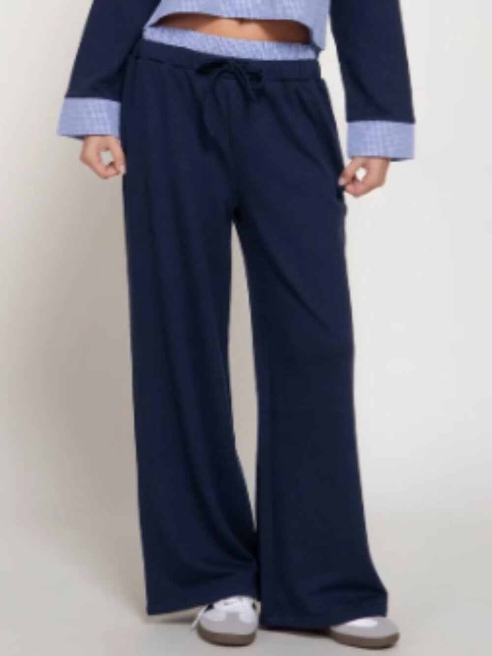 Active USA Women's Navy Blue Pull-on Pants - L